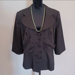 T. Milano Silver Pinstriped Blazer